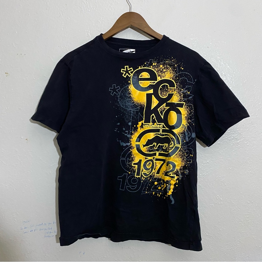 Ecko Unlimited Black Shirt with Yellow Accents
